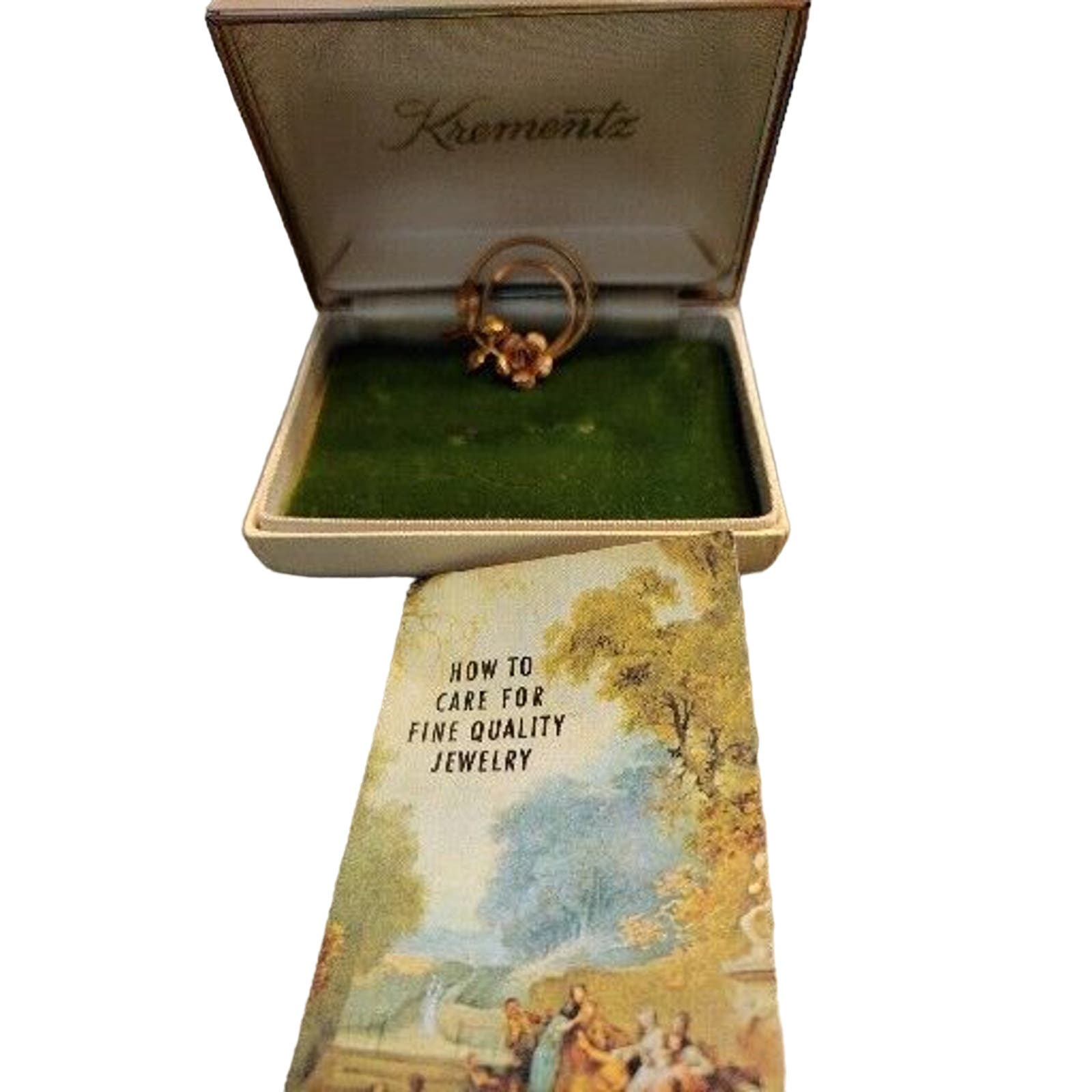 Vintage Krementz Brooch With Original Box And Phamplet. 14k Overlay. 1